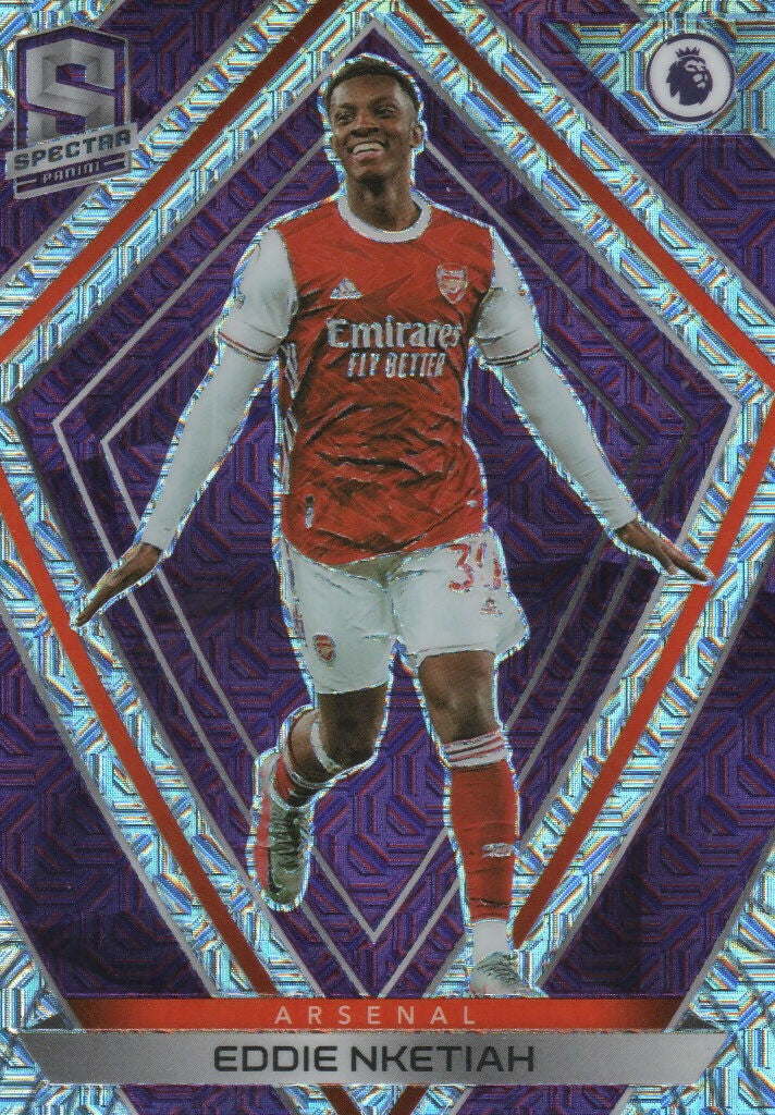 2020-21 Panini Chronicles Soccer - Spectra Premier League - Purple Mojo Prizm12 Eddie Nketiah - Arsenal Gunners