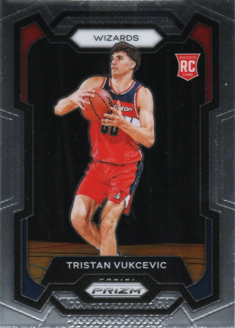 2023-24 Panini Prizm Basketball Base #126 Tristan Vukcevic, Washington Wizards - A