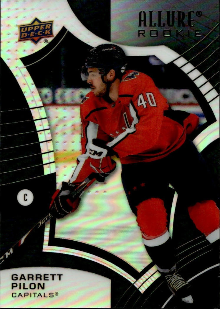 2021-22 Upper Deck Allure Hockey - Base - Rookie - Black  Rainbow #110 Garrett Pilon - Washington Capitals - A