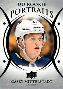 2018-19 Upper Deck Series 1 Hockey - UD Portraits - Rookie #P-50 Casey Mittlestadt - Buffalo Sabres