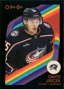 2023-24 Upper Deck O-Pee-Chee Hockey - Base - Retro - Black Boarder #245 David Jiricek - Columbus Blue Jackets - A