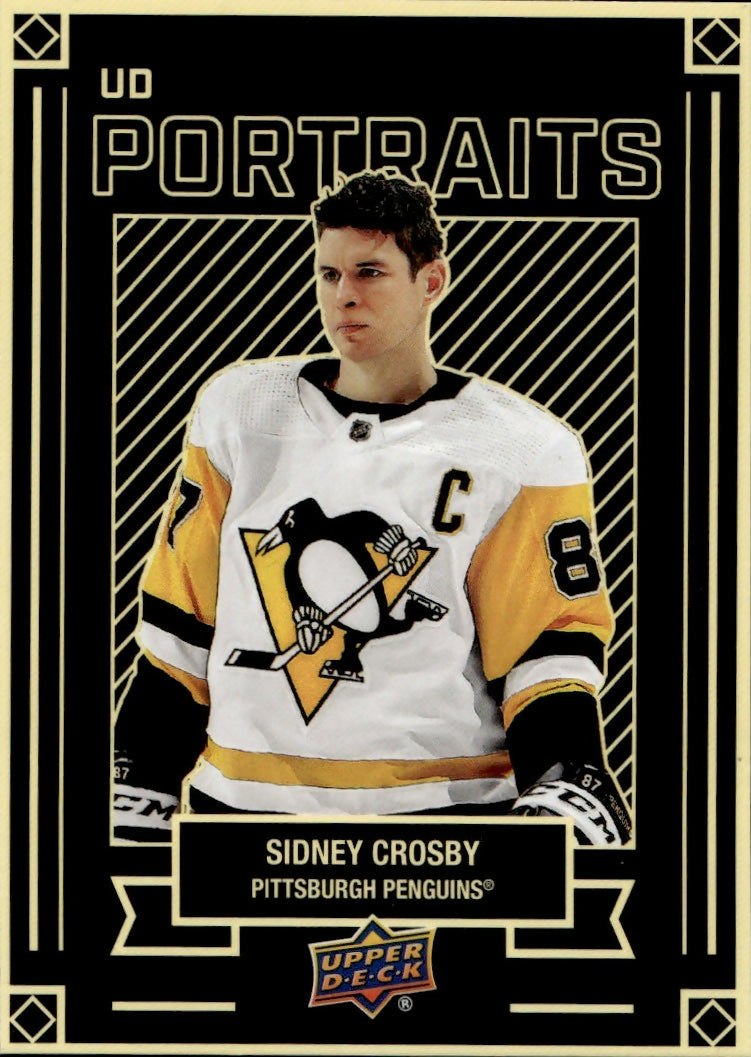 2022-23 Upper Deck Series 1 Hockey - Portraits #P-14 Sidney Crosby - Pittsburgh Penguins - A