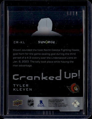 2023-24 Upper Deck Synergy Hockey - Cranked Up - Red :599 #CR-KL Tyler Kleven - Ottawa Senators - B