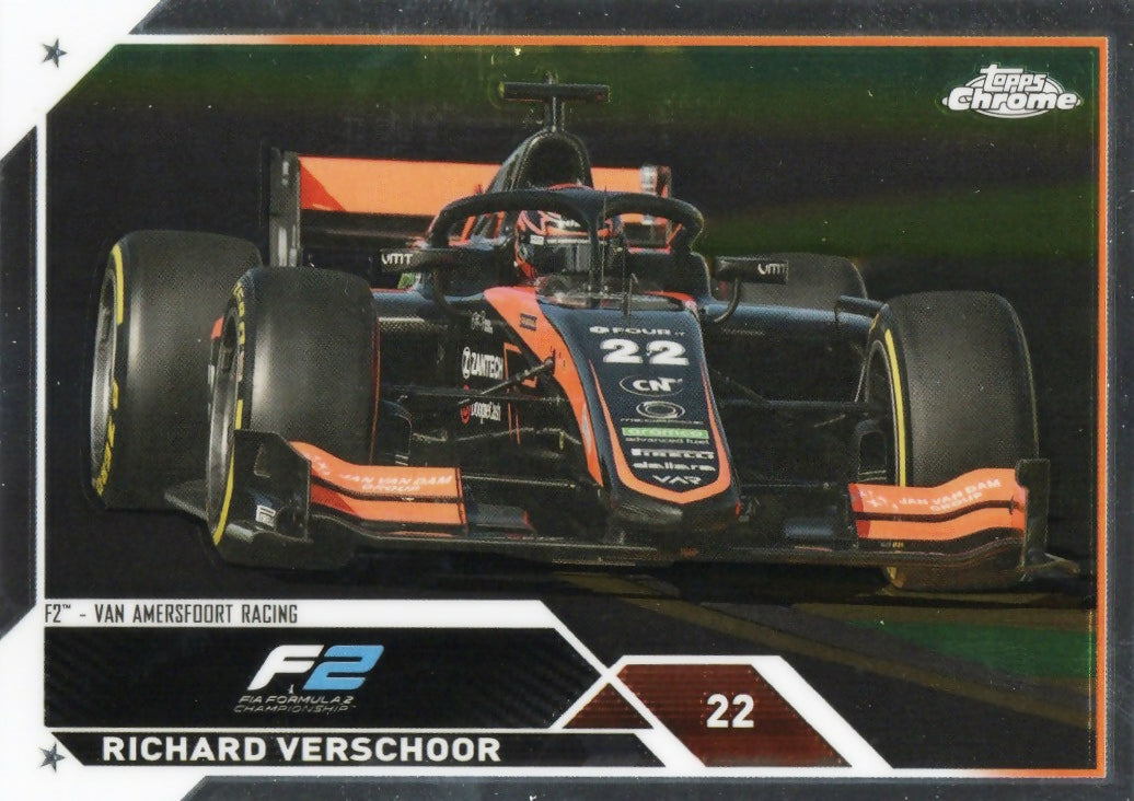 2023 Topps Chrome Formula 1 Base #142 - F2 Cars Richard Verschoor - F2 Van Amersfoort Racing - A
