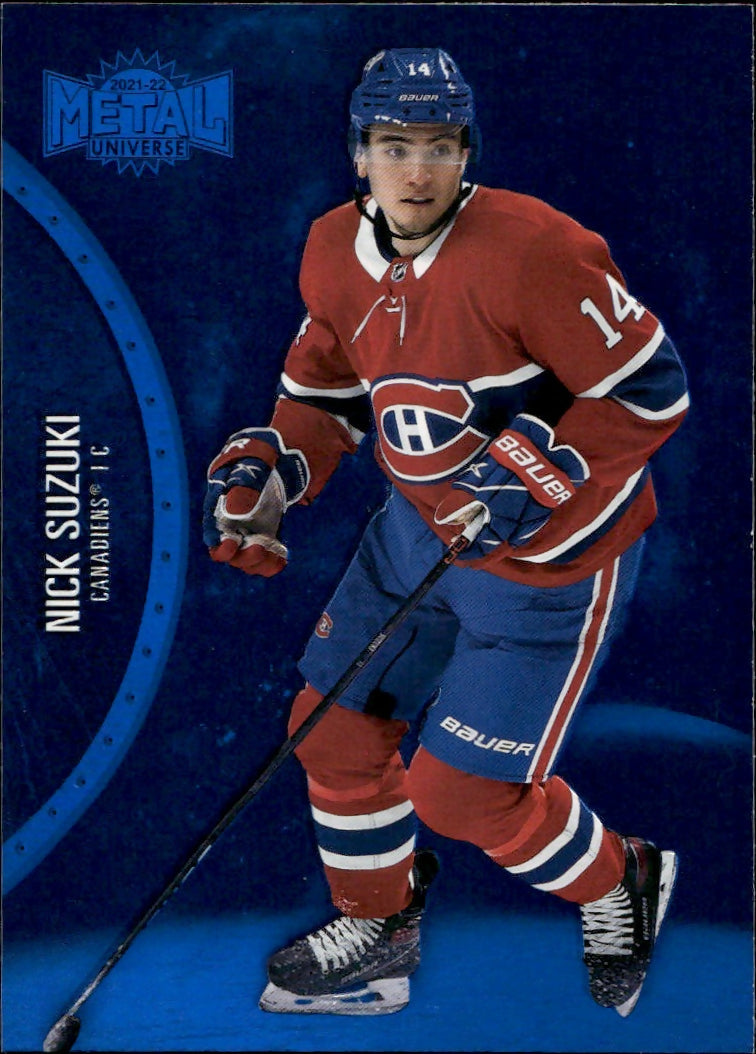 2021-22 Upper Deck Skybox Metal Universe - Base - Blue #12 Nick Suzuki - Montreal Canadiens - A