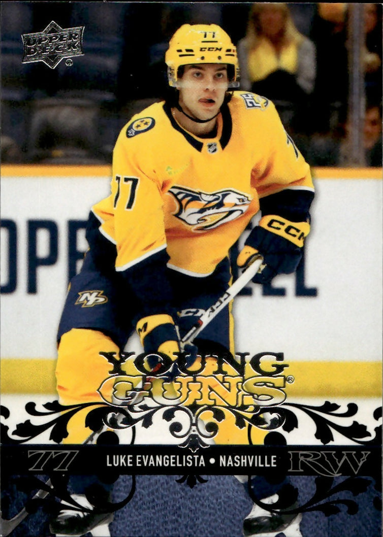 2023-24 Upper Deck Extended Series Hockey - 2008-09 Upper Deck Retro - Young Guns #T-33 Luke Evangelista - Nashville Predators - A