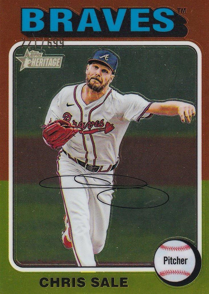 2024 Topps Heritage Chrome #/699 #515 Chris Sale Atlanta Braves