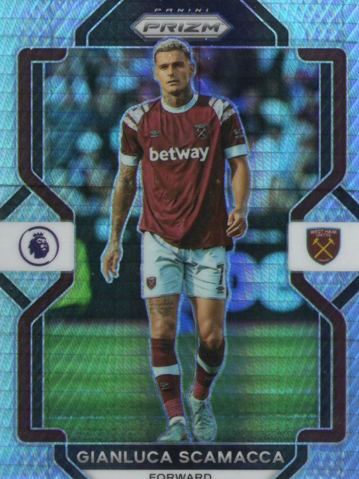 2022-23 Panini Prizm Premier League - Base - Hyper Prizm #50 Gianluca Scamacca - West Ham United