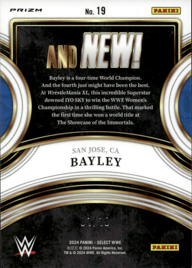 2024 Panini Select WWE - And New - Gold :10 #19 Bayley - B