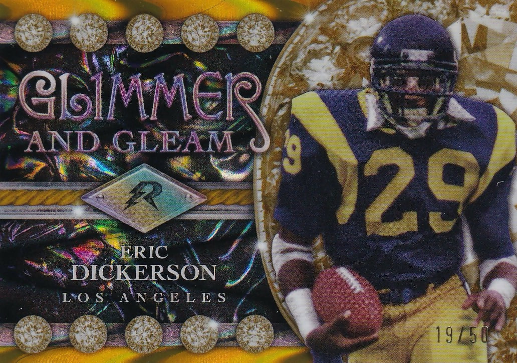 2024 Topps Resurgence Glimmer and Gleam Gold Power Surge #/50 #GG-13 Eric Dickerson Los Angeles Rams