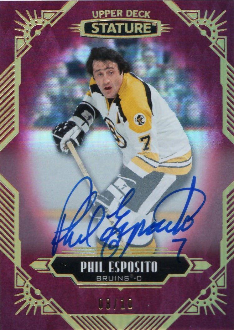 2020-21 Upper Deck Stature - Base - Red Autographs :10 #80 Phil Esposito - Boston Bruins - A