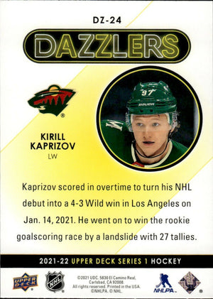 2021-22 Upper Deck Series 1 - Dazzlers - Green #DZ-24 Kirill Kaprizov - Minnesota Wild - B