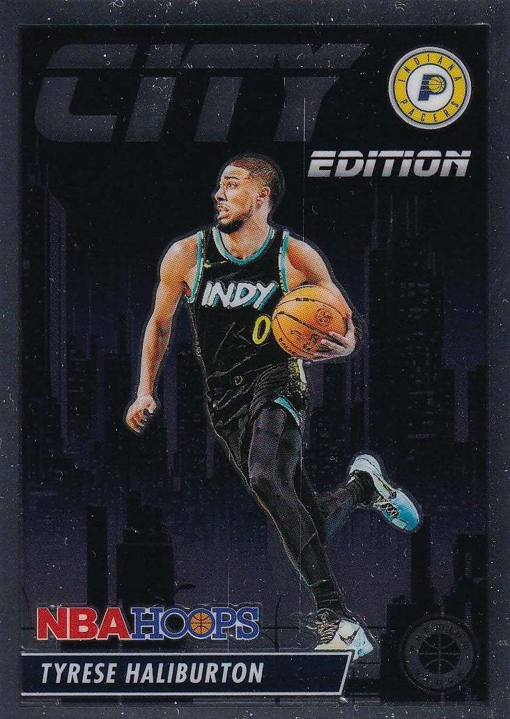 2023-24 Panini Hoops Premium Stock Basketball - City Edition #8 Tyrese Haliburton - Indiana Pacers - A