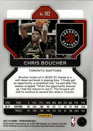 2021-22 Panini Prizm Basketball - Base # 182 Chirs Boucher - Toronto Raptors