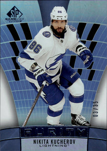 2021-22 Upper Deck SP Game Used Hockey - Purity /35 #P-3 Nikita Kucherov - Tampa Bay Lightning