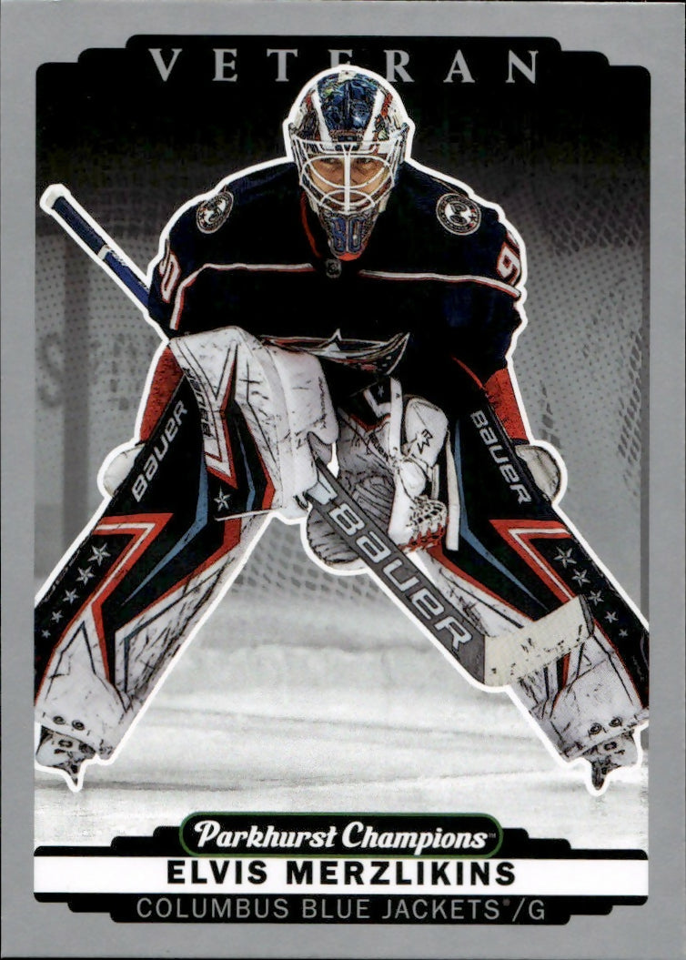 2022-23 Upper Deck Parkhurst Champions - Base - Silver #159 Elvis Merzlikins - Columbus Blue Jackets - A