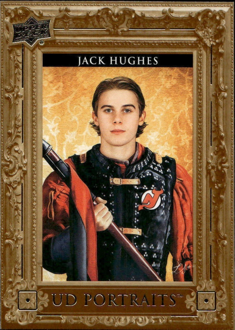 2023-24 Upper Deck Series 2 Hockey - Portraits #P-52 Jack Hughes - New Jersey Devils - A