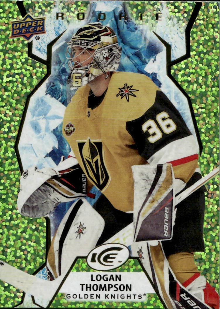 2021-22 Upper Deck Ice Hockey - Base - Green - Rookie #131 Logan Thompson - Vegas Golden Knights - A