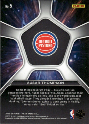 2023-24 Panini Prizm Basketball Deep Space #5 Ausar Thompson, Detroit Pistons - B