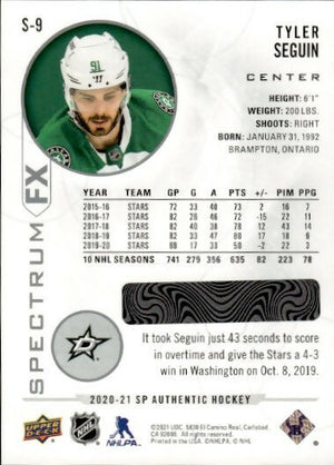 2020-21 Upper Deck Sp Authentic Hockey - Spectrum FX #S-9 Tyler Seguin - Dallas Stars