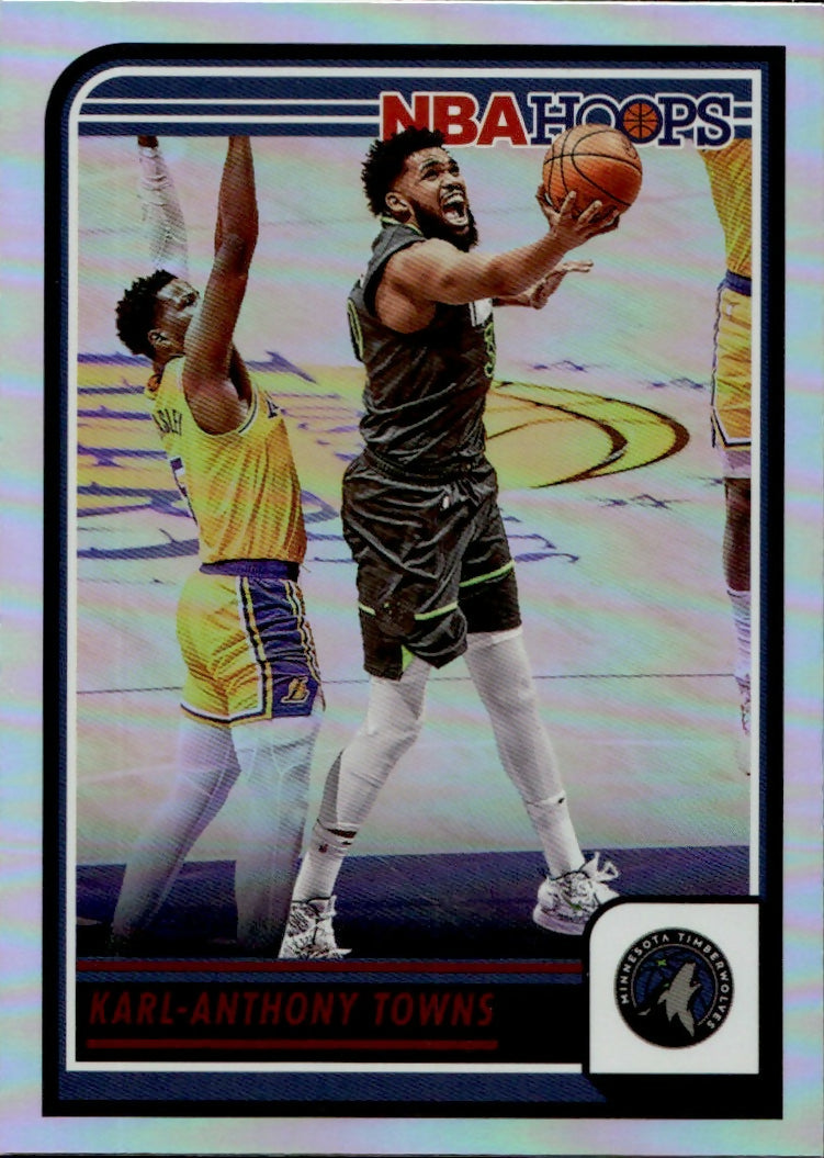 2023-24 Panini Hoops Basketball - Base - Holo #19 Karl-Anthony Towns - Minnesota Timberwolves - A