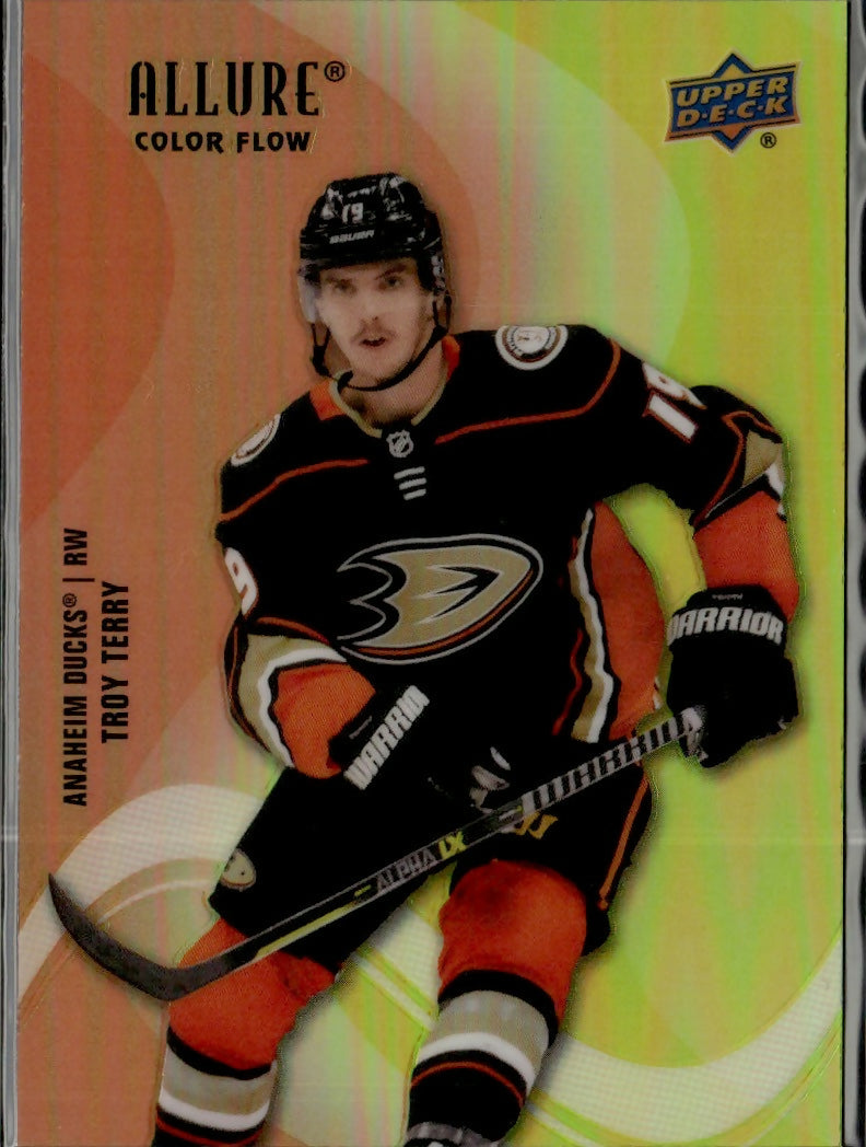 2022-23 Upper Deck Allure Hockey - Color Flow - Orange-Yellow #SF-27 Troy Terry - Anaheim Ducks