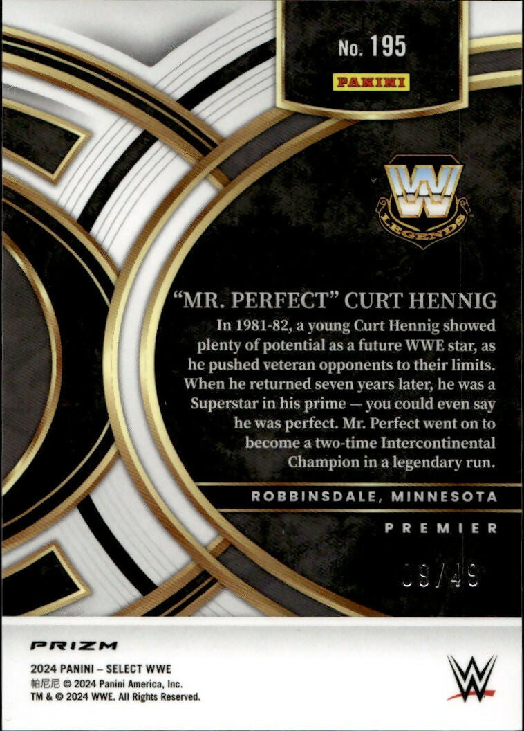 2024 Panini Select WWE - Premier - Orange Prizm :49 #195 %22Mr.Perfect%22 Curt Henning - B