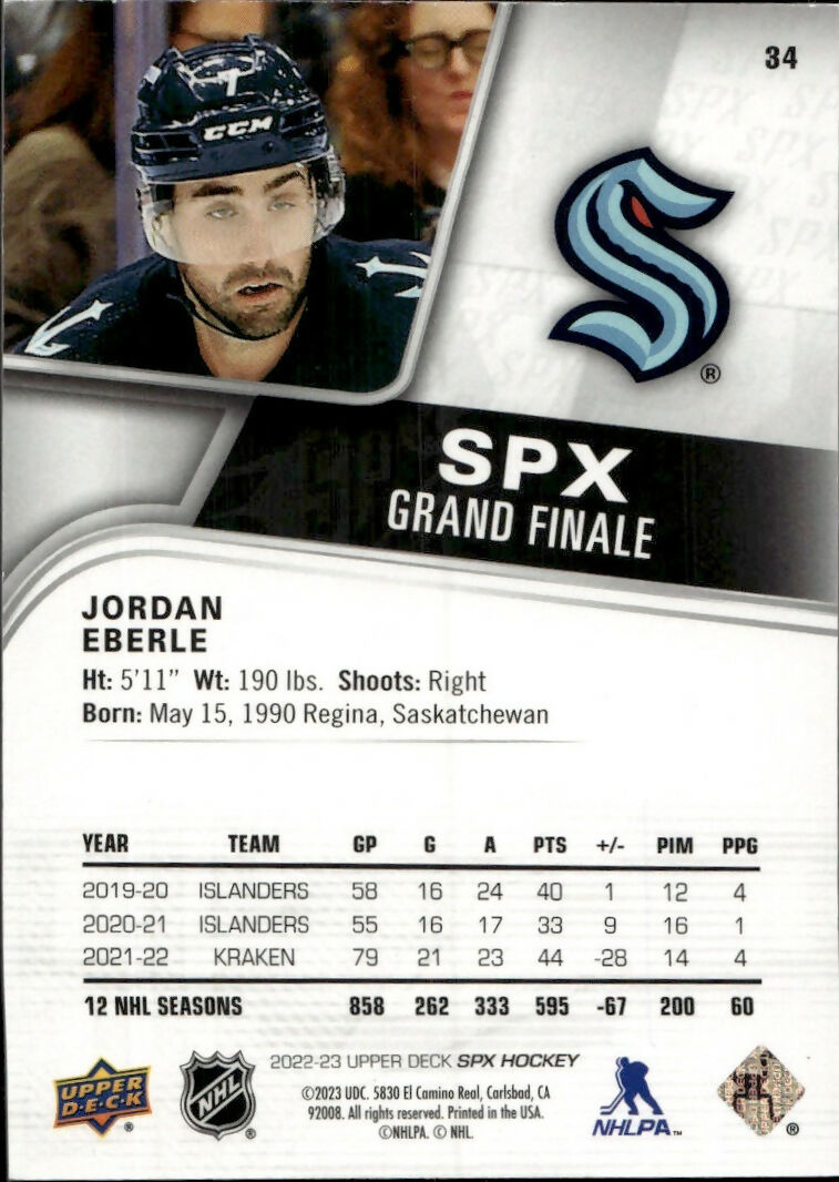 2022-23 Upper Deck SPX Hockey - Base - Grand Finale #84 Jordan Eberle - Seattle Kraken - B