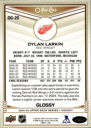 2024-25 Upper Deck Series 1 Hockey - O-Pee-Chee - Glossy #OG-20 Dylan Larkin - Detroit Red Wings - B