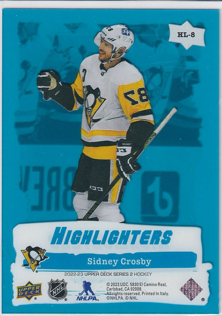 2022-23 Upper Deck Highlighters #HL-8 Sidney Crosby Pittsburgh Penguins