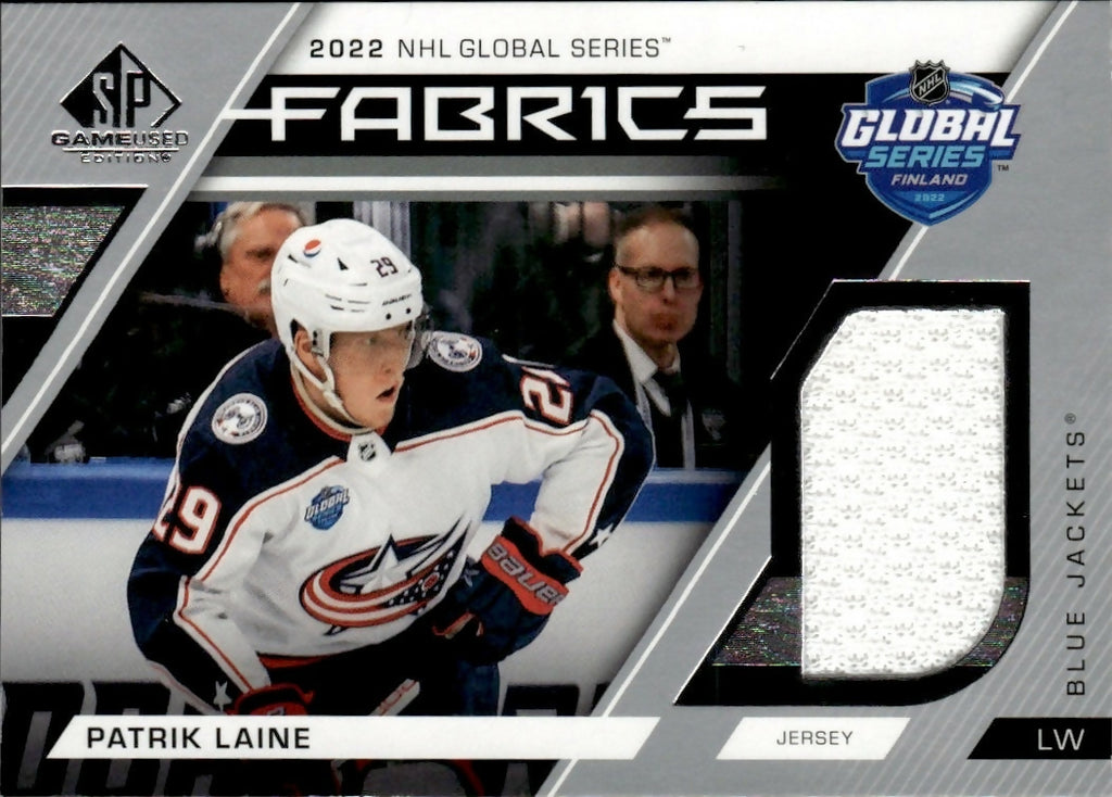 2023-24 Upper Deck SP Game Used Hockey - Fabrics - Global Series #GS-21 Patrik Laine - Columbus Blue Jackets - A