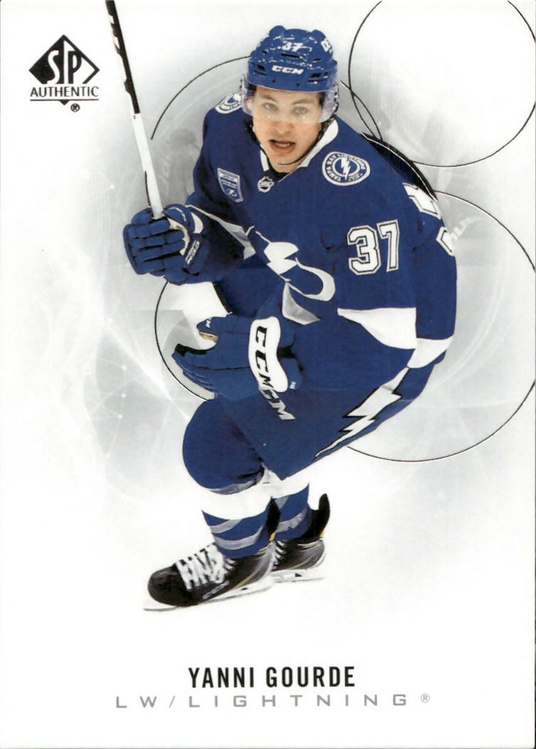 2020-21 Upper Deck Sp Authentic Hockey - Base #86 Yanni Gourde - Tampa Bay Lightning - A