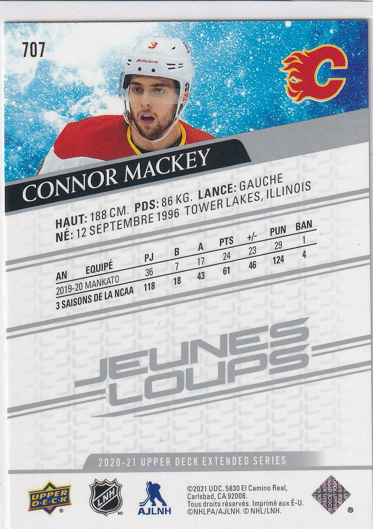 2020-21 Upper Deck French #707 Connor Mackey Calgary Flames Rookie