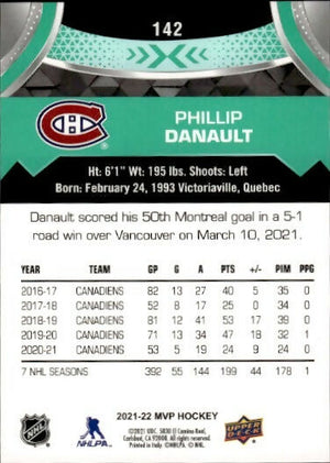 2021-22 Upper Deck MVP Hockey - Base #142 Phillip Danault - Montreal Canadiens