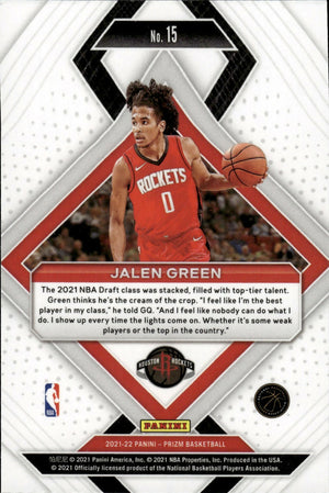 2021-22 Panini Prizm Basketball - Emergent # 15 Jalen Green - Houston Rockets