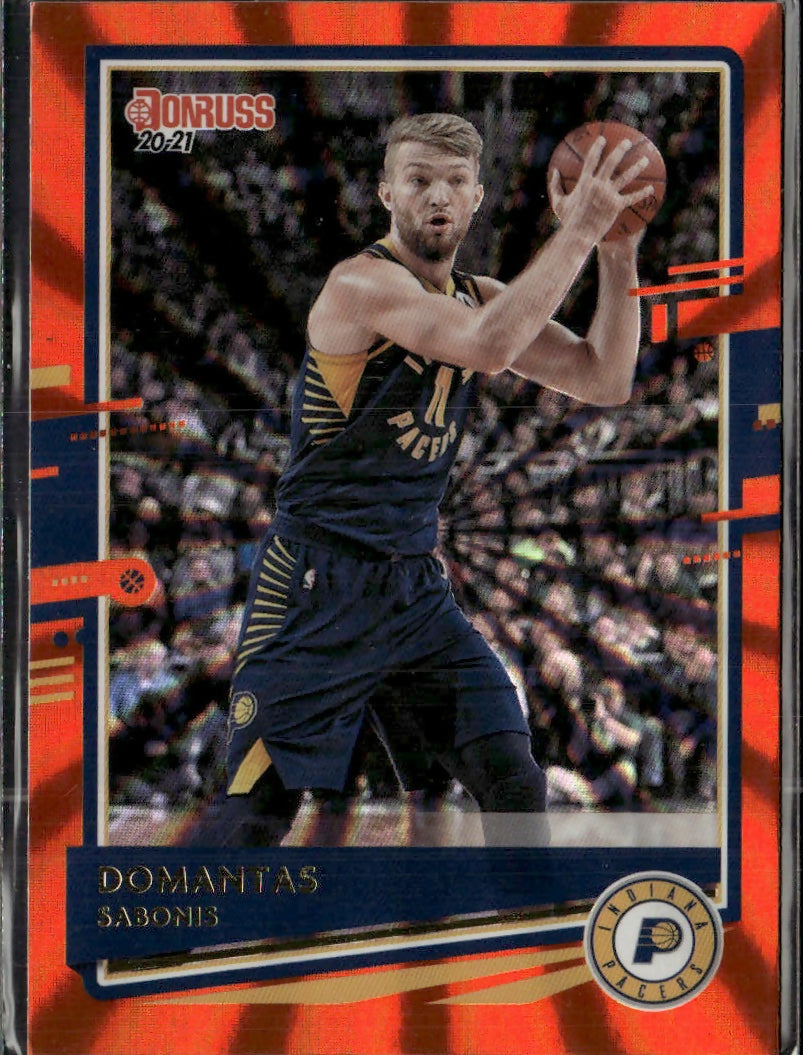 2020-21 Donruss Holo Orange Laser #76 Domantas Sabonis Indiana Pacers