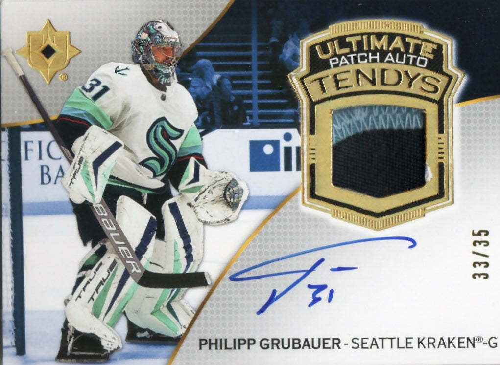 2022-23 Upper Deck Ultimate Collection Hockey - Ultimate Tendys - Auto :35 #UTA-PG Philipp Grubauer - Seattle Kraken - A