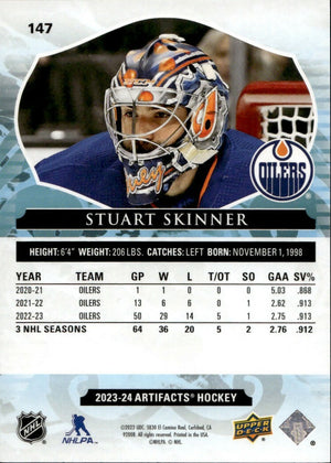 2023-24 Upper Deck Artifacts Hockey - Base - Royal Blue :199 #147 Stuart Skinner - Edmonton Oilers - B