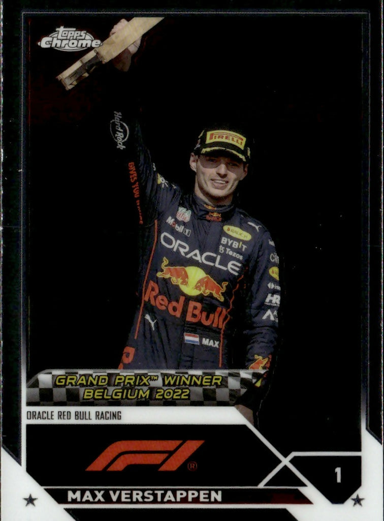 2023 Topps Chrome Formula 1 Base #157 - Grand Prix Winners Max Verstappen - Oracle Red Bull Racing - A