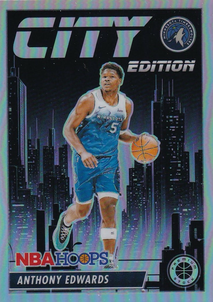 2023-24 Panini Hoops Premium Stock Basketball - City Edition - Prizm #4 Anthony Edwards - Minnesota Timberwolves - A