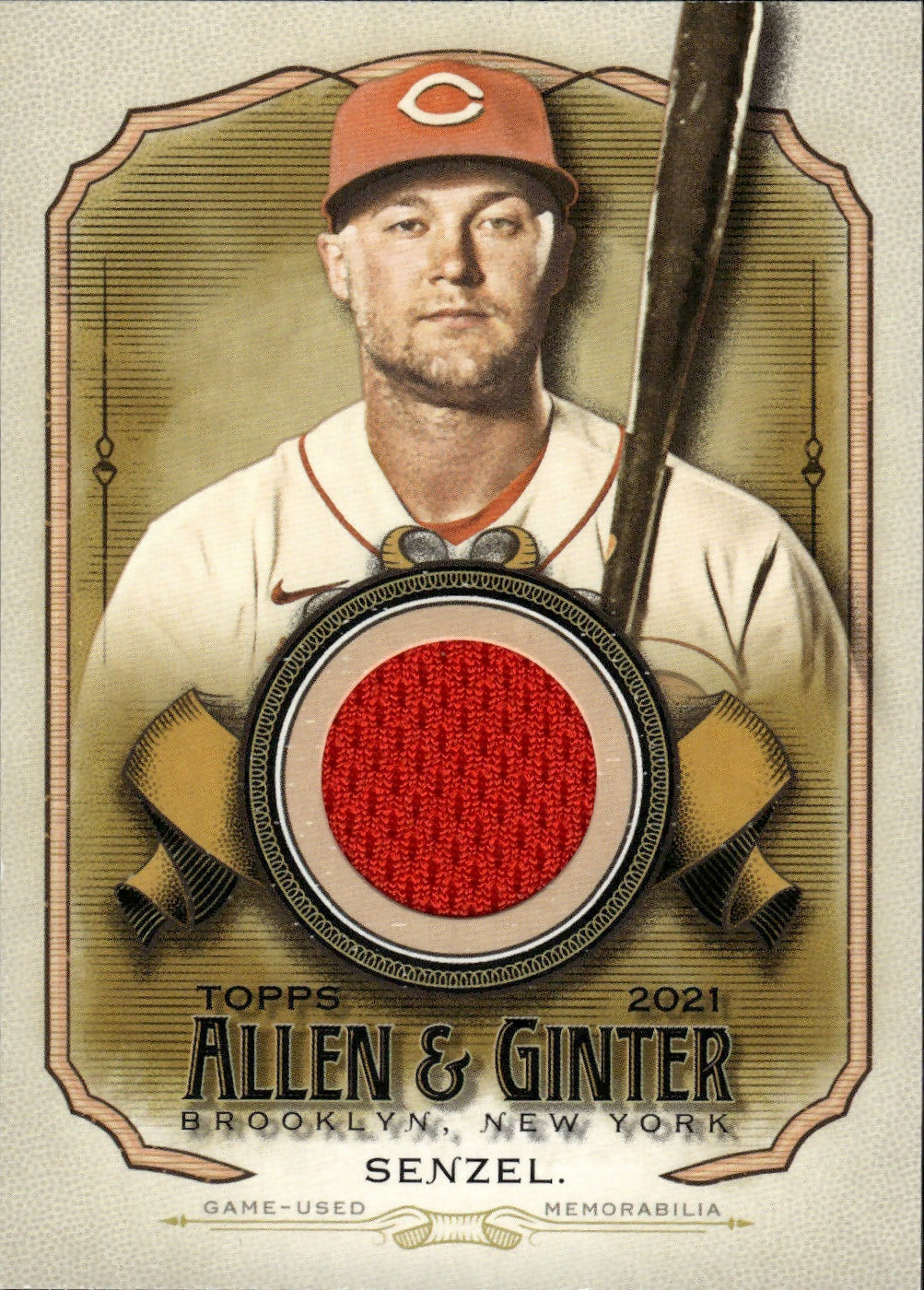 2021 Topps Allen & Ginter's Baseball - Full Size Relics B #AGA-NS Nick Senzel - Cincinnati Reds - A