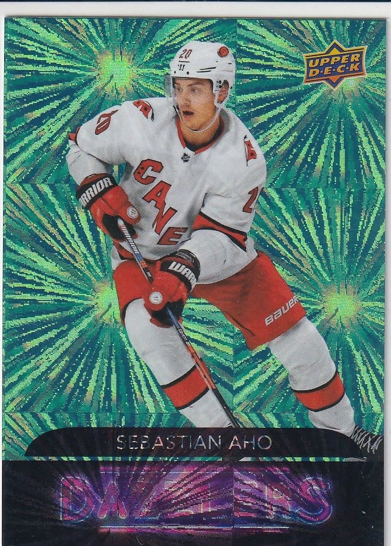2020-21 Upper Deck Dazzlers Green #DZ-9 Sebastian Aho Carolina Hurricanes