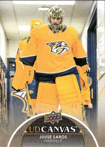 2021-22 Upper Deck Series 2 Hockey - UD Canvas #C166 Juuse Saros - Nashville Predators - A