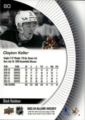 2023-24 Upper Deck Allure Hockey - Base - Black Rainbow #80 Clayton Keller - Arizona Coyotes - B