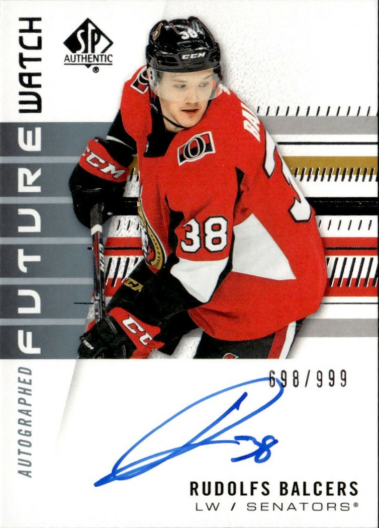 2019-20 Upper Deck SP Authentic Hockey - Rookie Future Watch Auto :999 #186 Rudolfs Balcars - Ottawa Senators - A