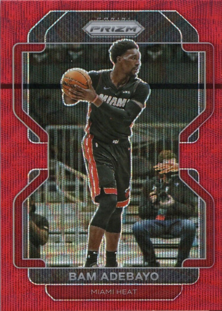 2021-22 Panini Prizm Basketball - Base - Ruby Wave Prizm # 228 Bam Adebayo - Miami Heat