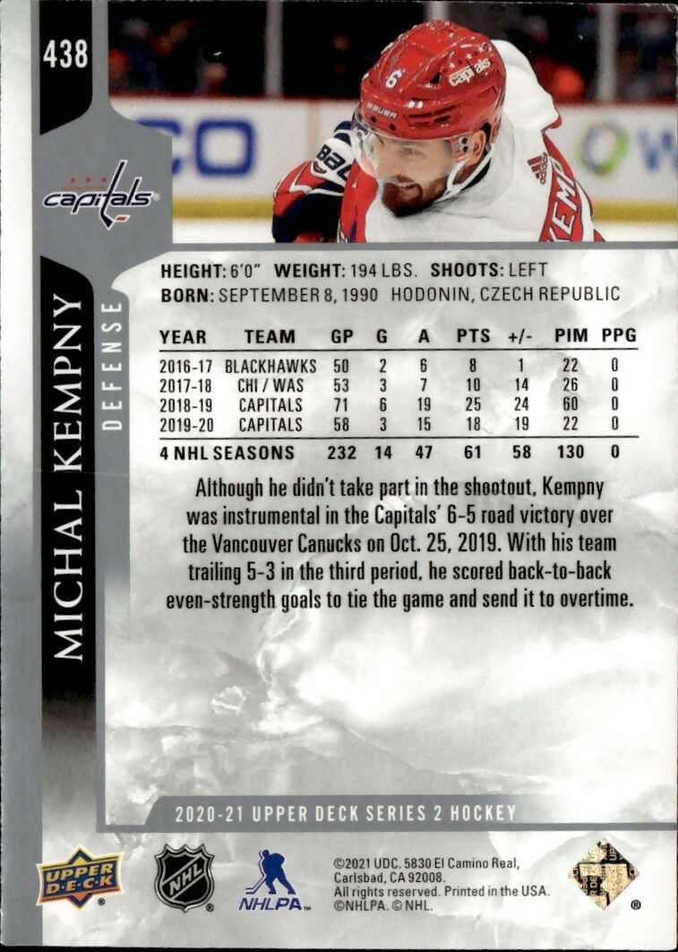 2020-21 Upper Deck Series 2 Hockey - Base #438 Michal Kempny - Washington Capitals - B