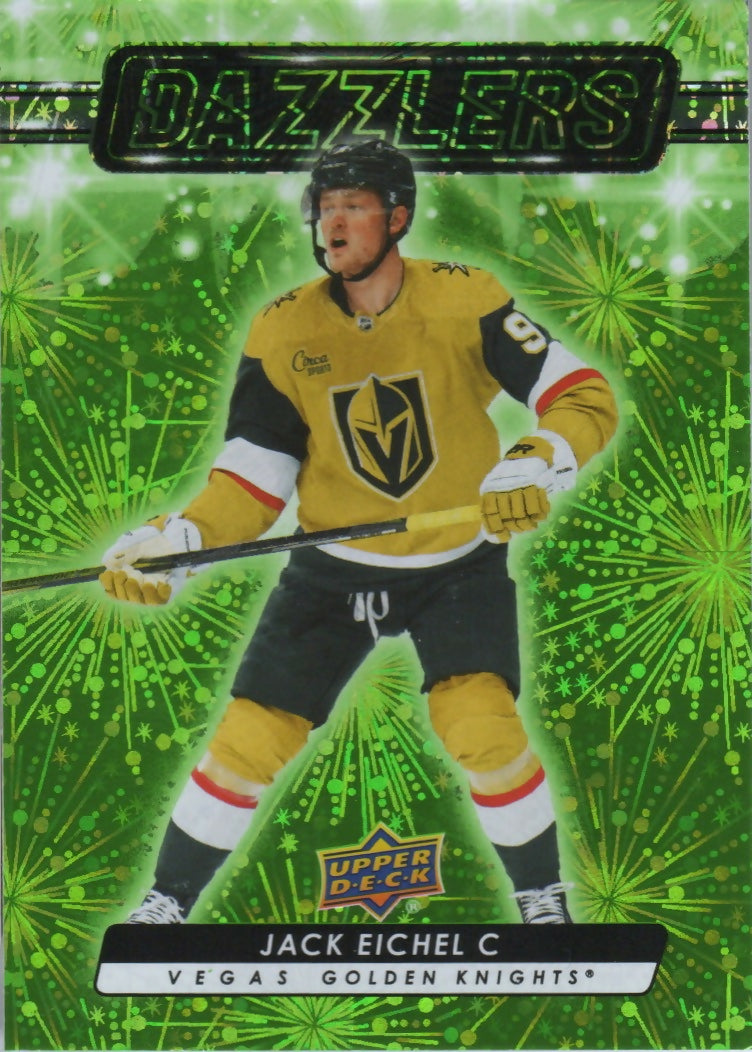 2023-24 Upper Deck Series 2 Hockey - Dazzlers - Green #DZ-62 Jack Eichel - Vegas Golden Knights