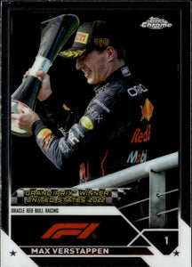 2023 Topps Chrome Formula 1 Base #162 - Grand Prix Winners Max Verstappen - Oracle Red Bull Racing - A