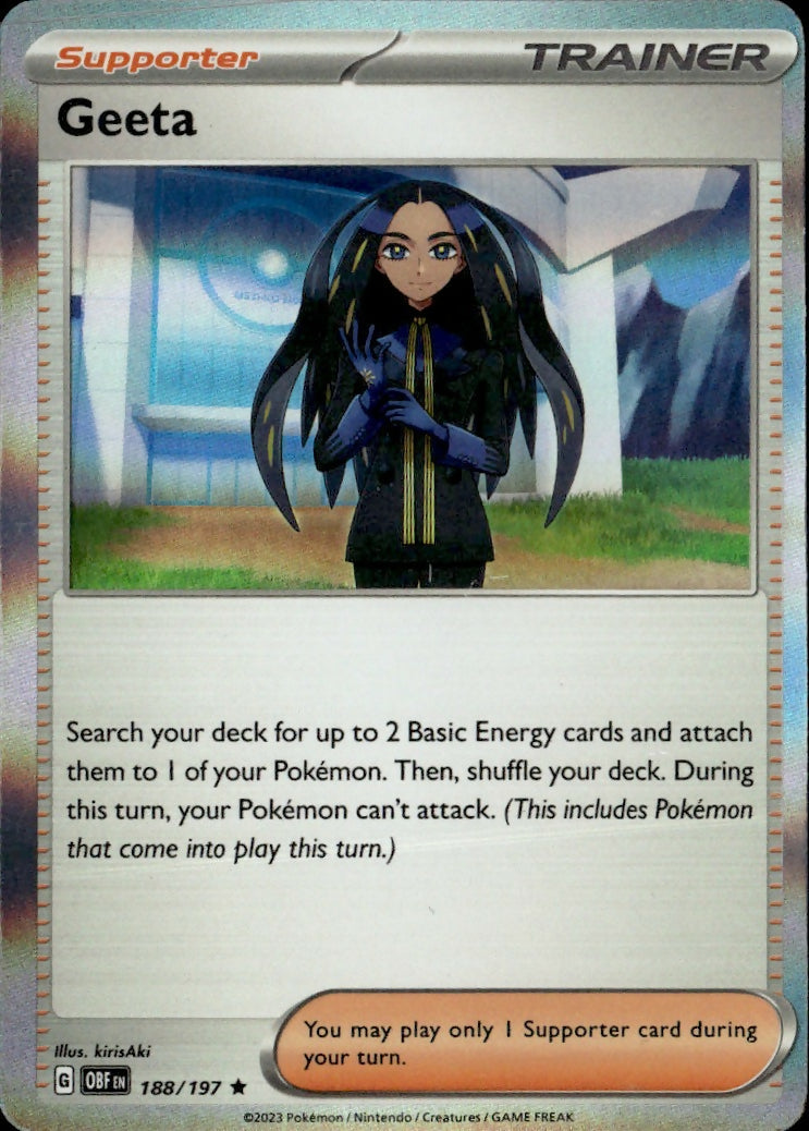 SV03 Obsidian Flames Holo Pokemon #188/197 Geeta